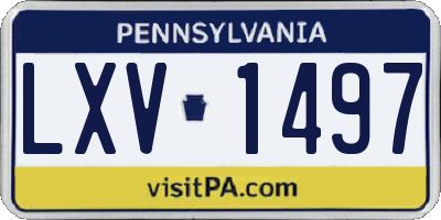PA license plate LXV1497