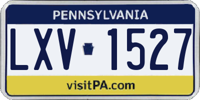 PA license plate LXV1527