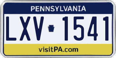PA license plate LXV1541