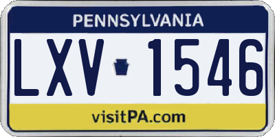 PA license plate LXV1546