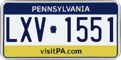PA license plate LXV1551