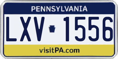 PA license plate LXV1556