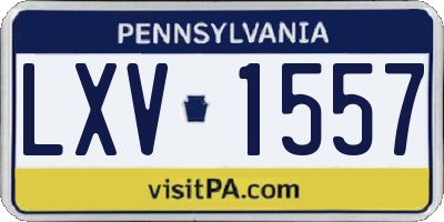 PA license plate LXV1557