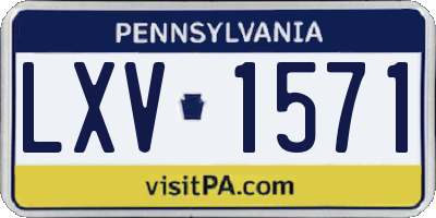 PA license plate LXV1571