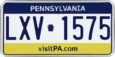 PA license plate LXV1575