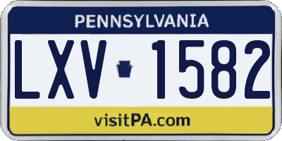 PA license plate LXV1582