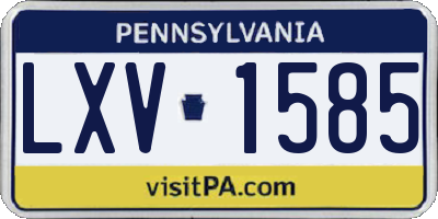 PA license plate LXV1585