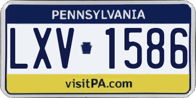 PA license plate LXV1586