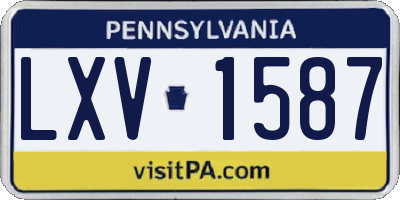 PA license plate LXV1587