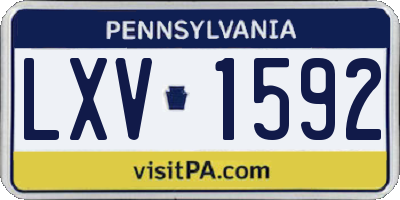 PA license plate LXV1592