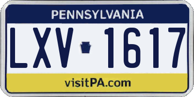 PA license plate LXV1617