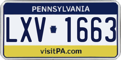 PA license plate LXV1663