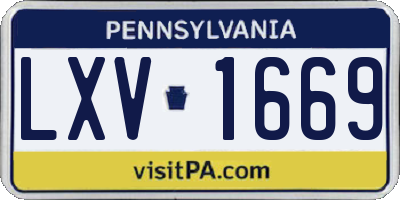 PA license plate LXV1669