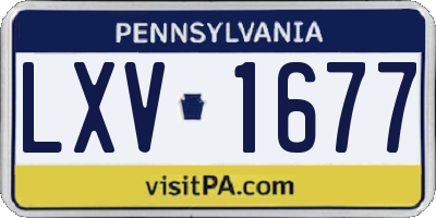 PA license plate LXV1677