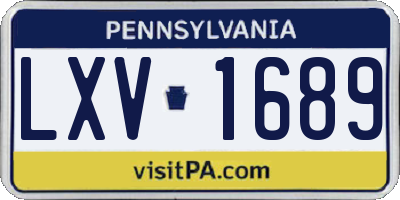 PA license plate LXV1689