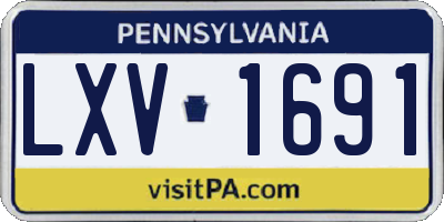 PA license plate LXV1691