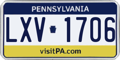 PA license plate LXV1706