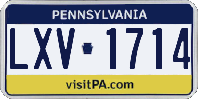 PA license plate LXV1714