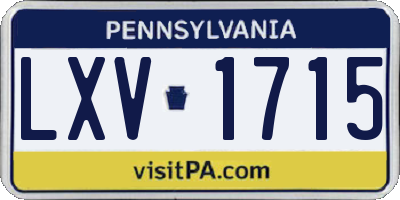 PA license plate LXV1715