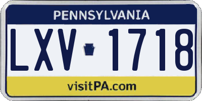 PA license plate LXV1718