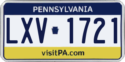 PA license plate LXV1721