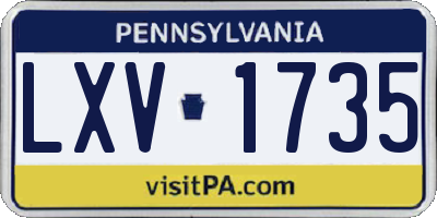 PA license plate LXV1735
