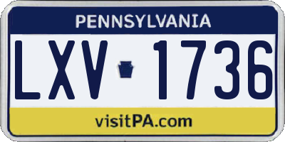 PA license plate LXV1736