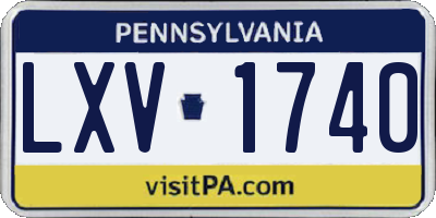 PA license plate LXV1740