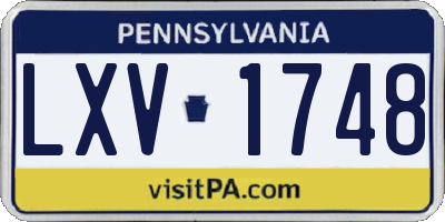 PA license plate LXV1748