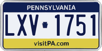 PA license plate LXV1751