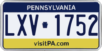 PA license plate LXV1752
