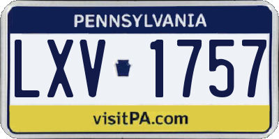 PA license plate LXV1757