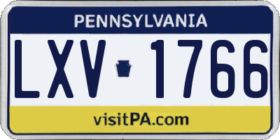 PA license plate LXV1766