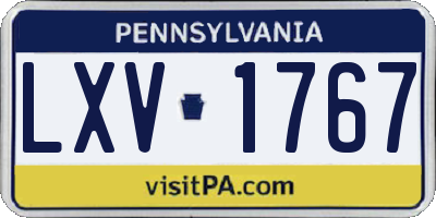 PA license plate LXV1767