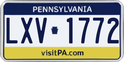 PA license plate LXV1772