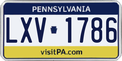 PA license plate LXV1786
