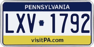 PA license plate LXV1792