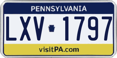 PA license plate LXV1797