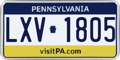 PA license plate LXV1805