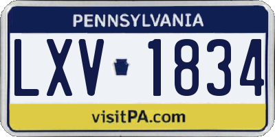 PA license plate LXV1834