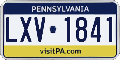 PA license plate LXV1841