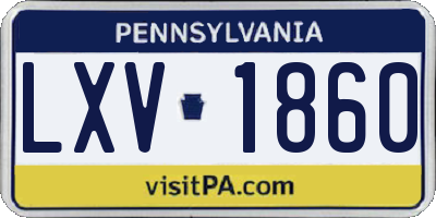 PA license plate LXV1860