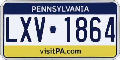 PA license plate LXV1864