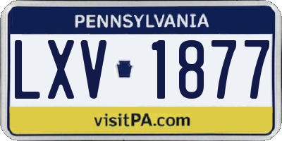 PA license plate LXV1877