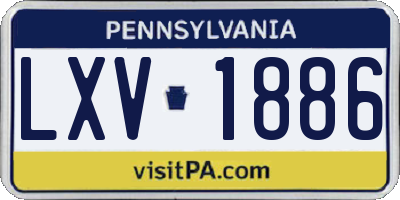PA license plate LXV1886