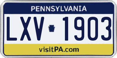 PA license plate LXV1903