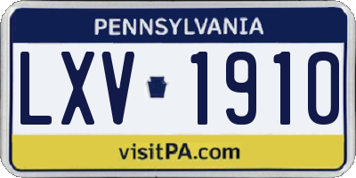 PA license plate LXV1910