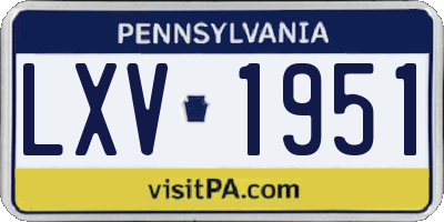 PA license plate LXV1951