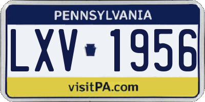 PA license plate LXV1956