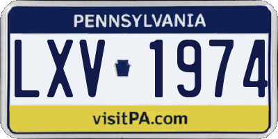PA license plate LXV1974